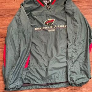 MINNESOTA WILD 2XL WINDBREAKER VINTAGE VTG NHL CCM